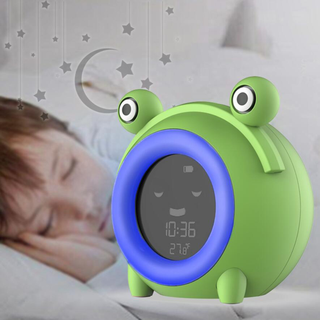 Frog Kids Alarm Clock 5-Sound Child Sleep Trainer Sound Machine Snooze Clock