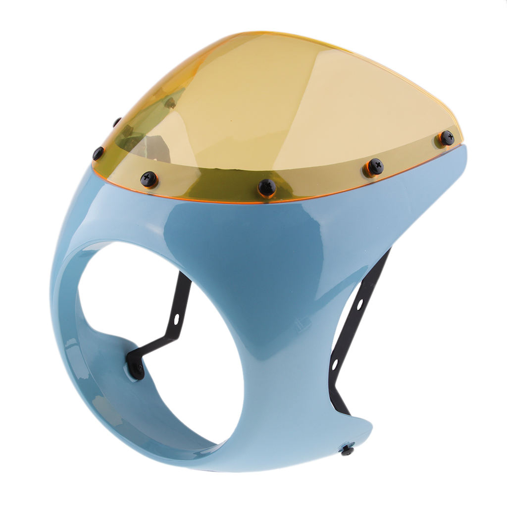 7'' Round Headlight Fairing Windscreen Windshield Cover for Retro Cafe Racer