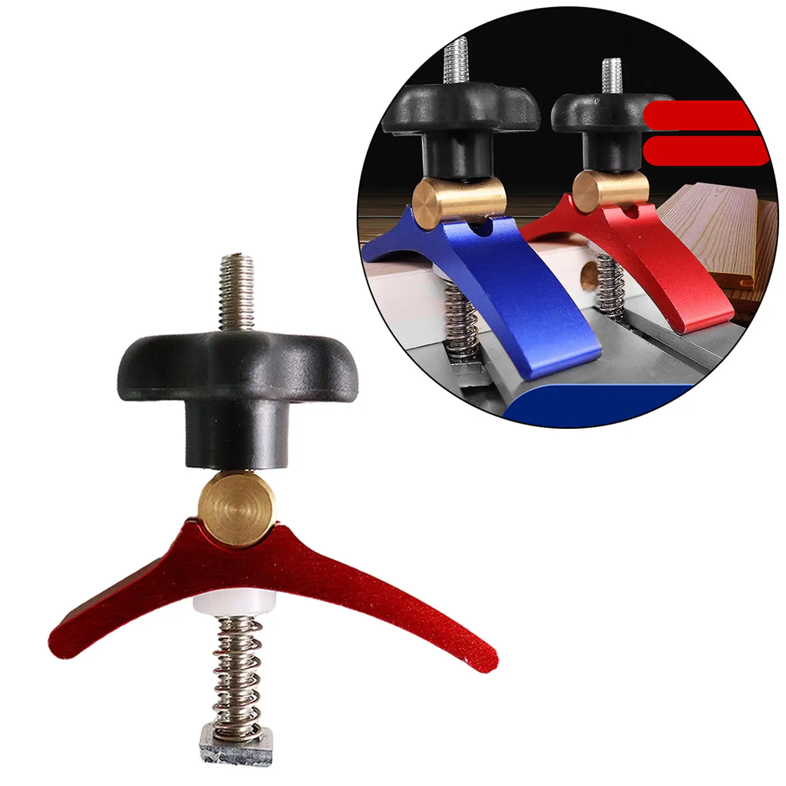 Aluminum Alloy Woodworking T-Track Mini Hold Down Clamp Kit CNC Router Machine Miter M6 Screw T Slider Kit