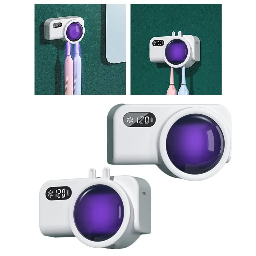Toothbrush Sanitizer With Digital Display, Rechargeable Toothbrush Sterilizer, UV Toothbrush Sanitizer