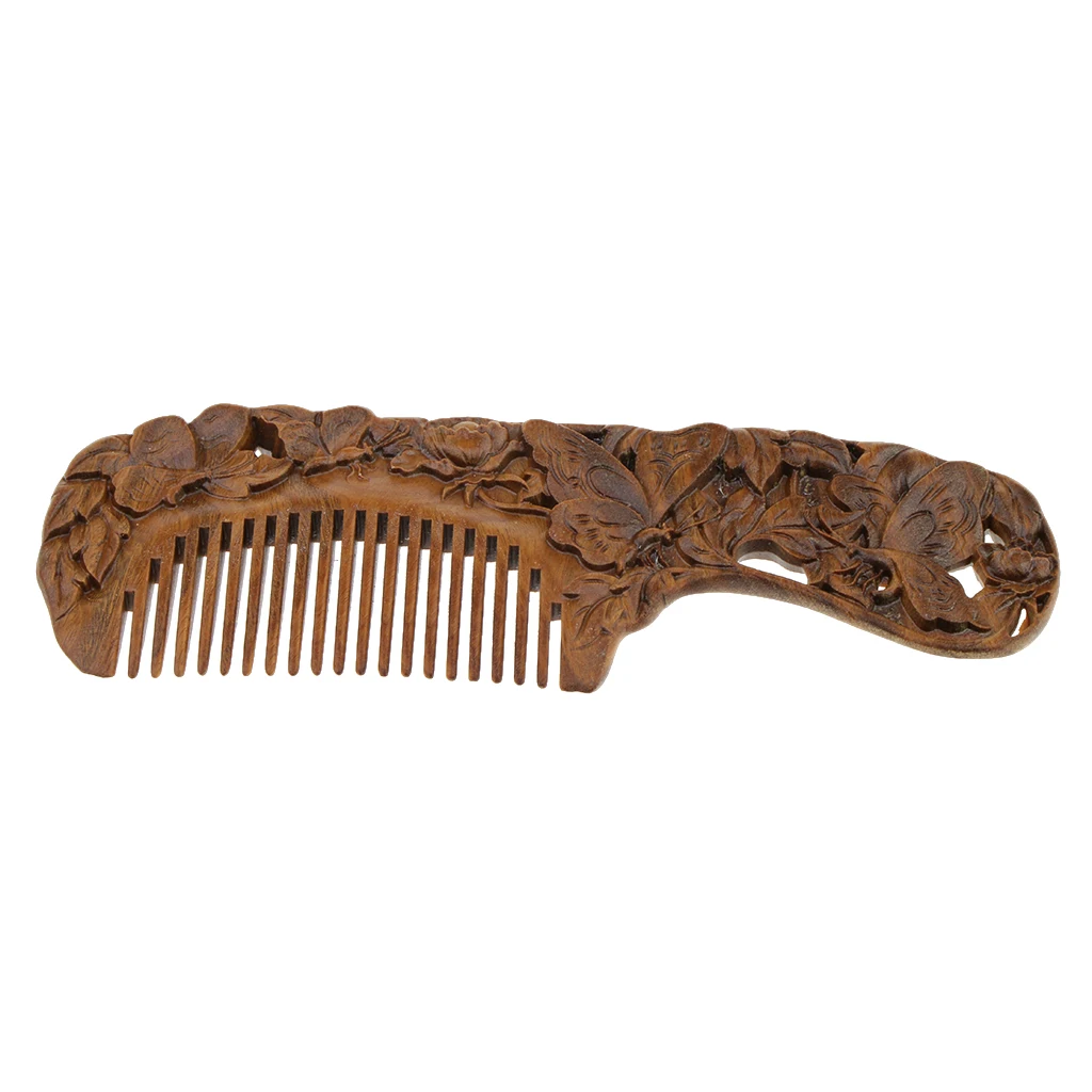 Antique Wide Tooth Anti-static Sandalwood Scalp Massage Wooden Hair Comb