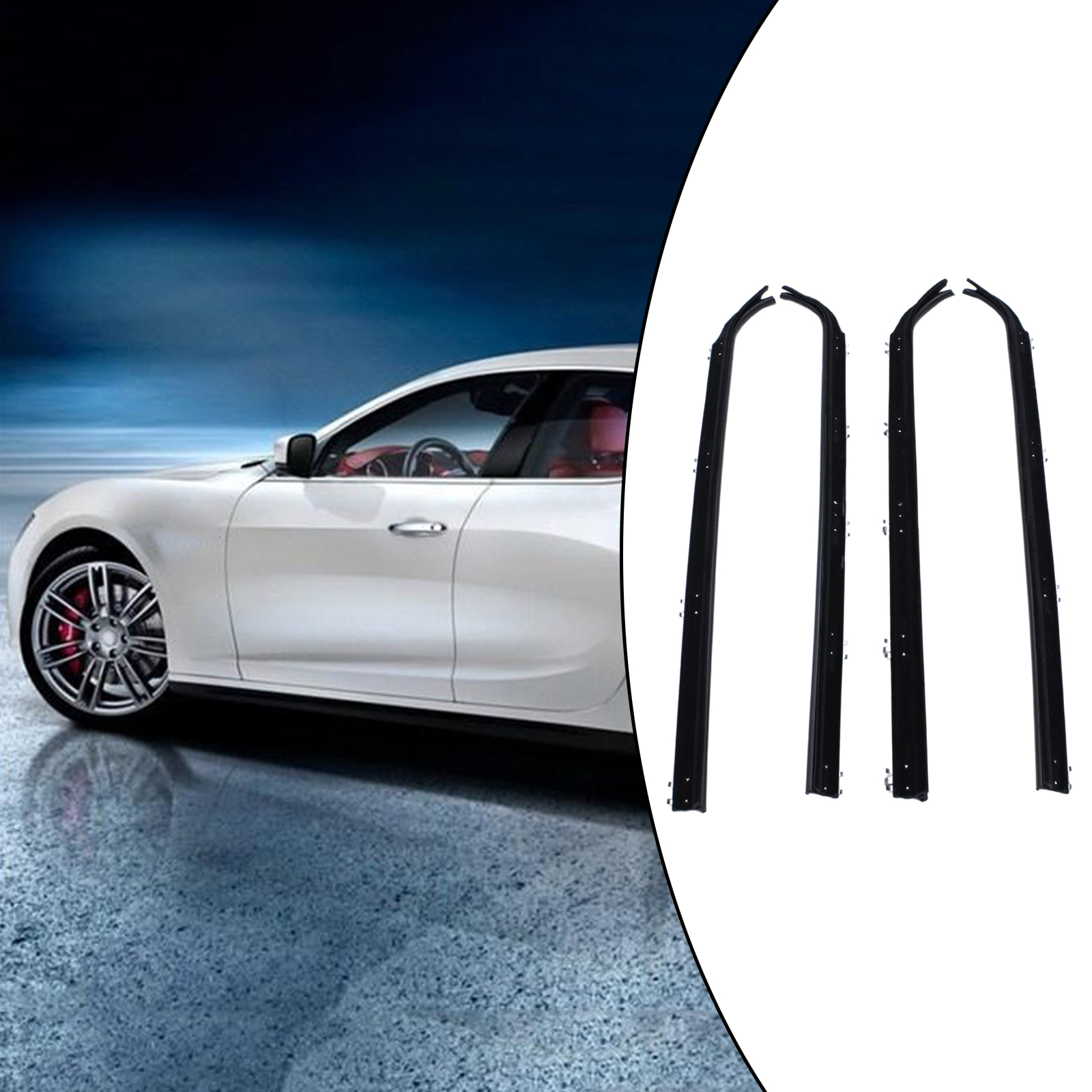 4Pcs Automotive Window Seal Strip Inner Outer Window Trim for Ford Truck F250