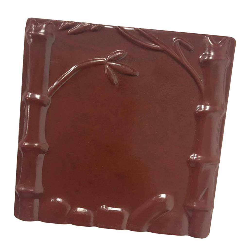 Melamine Cup Coaster Square Teacup Drinks Serving Mat Tableware Placemat, 1 Piece, Bamboo Pattern, Home Office