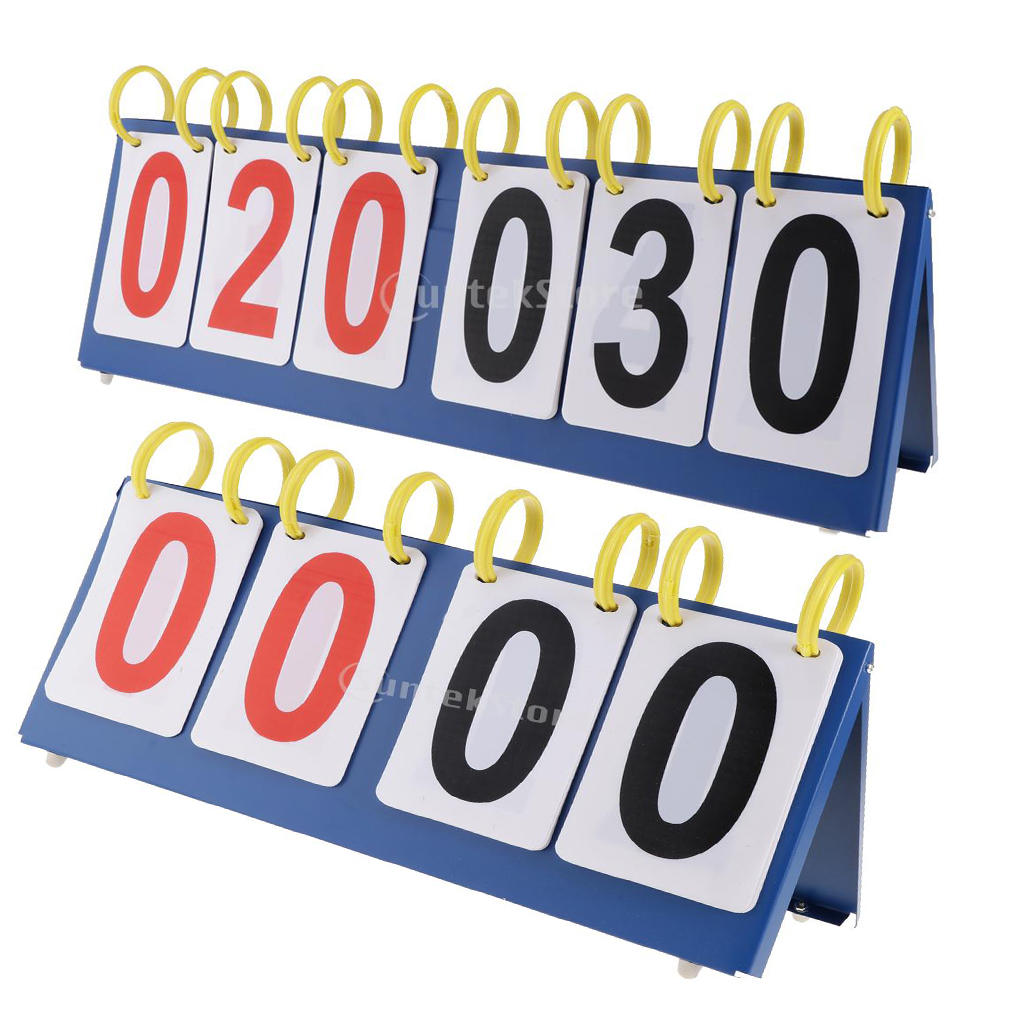 Portable 4/6 Digit Table Top Scoreboard Sports Flip Score Board Score Record for Basketball Table Tennis Badminton Volleyball