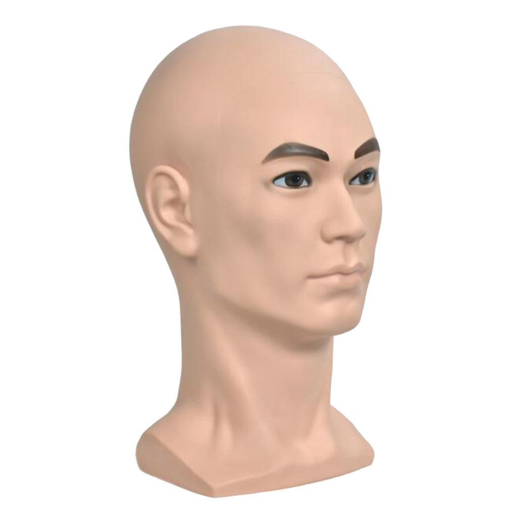 Bald Mannequin Head Male Professional Cosmetology Doll Head for Wig Making, Display Wigs, Eyeglasses, Hats, Caps and more