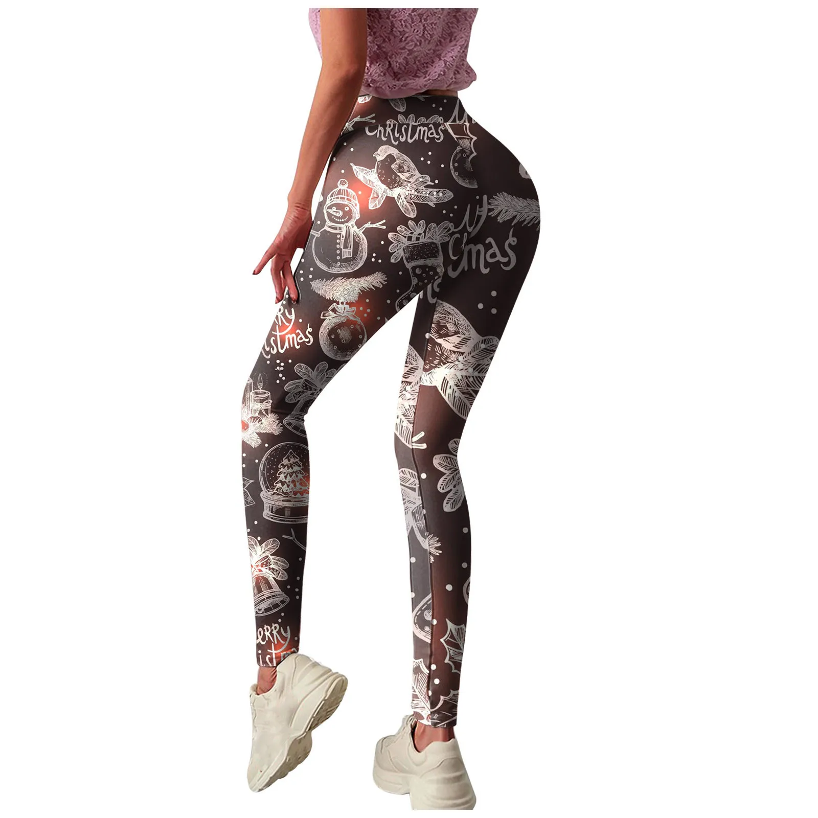 40 Yoga Pants Women With Pocket Plus Size Leggings Sport Gym Leggings Santa  Claus Print Jogging Tights Female Fitness P