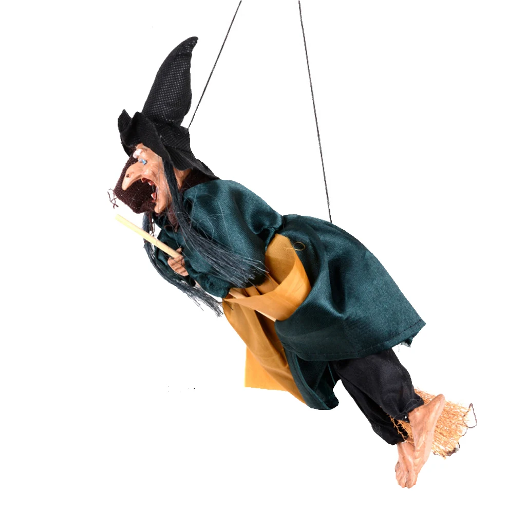 Halloween Flying Witch Hanging Decoration Horror Doll Activated Scary Voice Control for Party Indoor Cosplay Anniversary