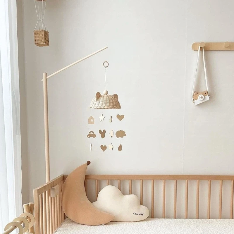 Baby Strollers cheap Wooden bracket supporting arm for Baby bed crib Mobile cot ornaments Hangings Pendant brace strut baby stroller cover for winter