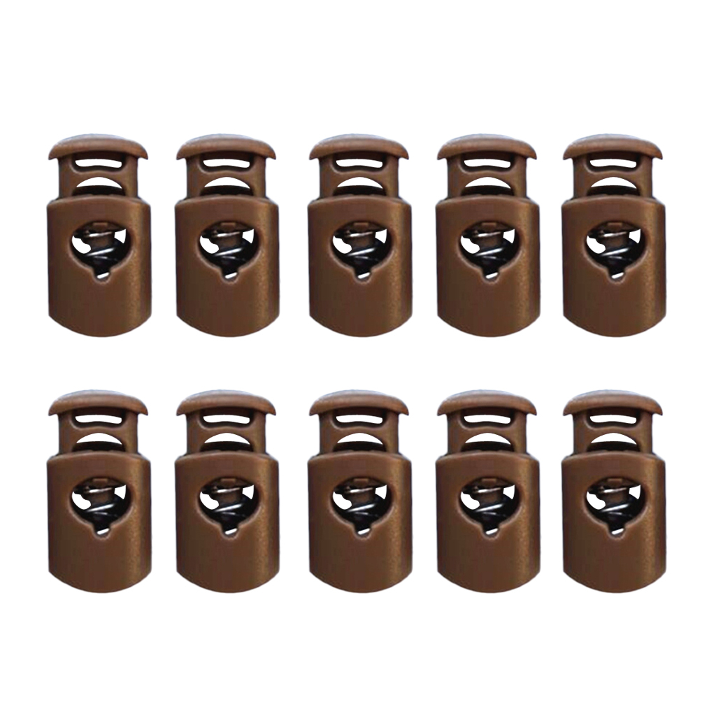 10x Barrel Cord Lock Toggles Stops Drawstring Rope Cord Locks Button Clasp