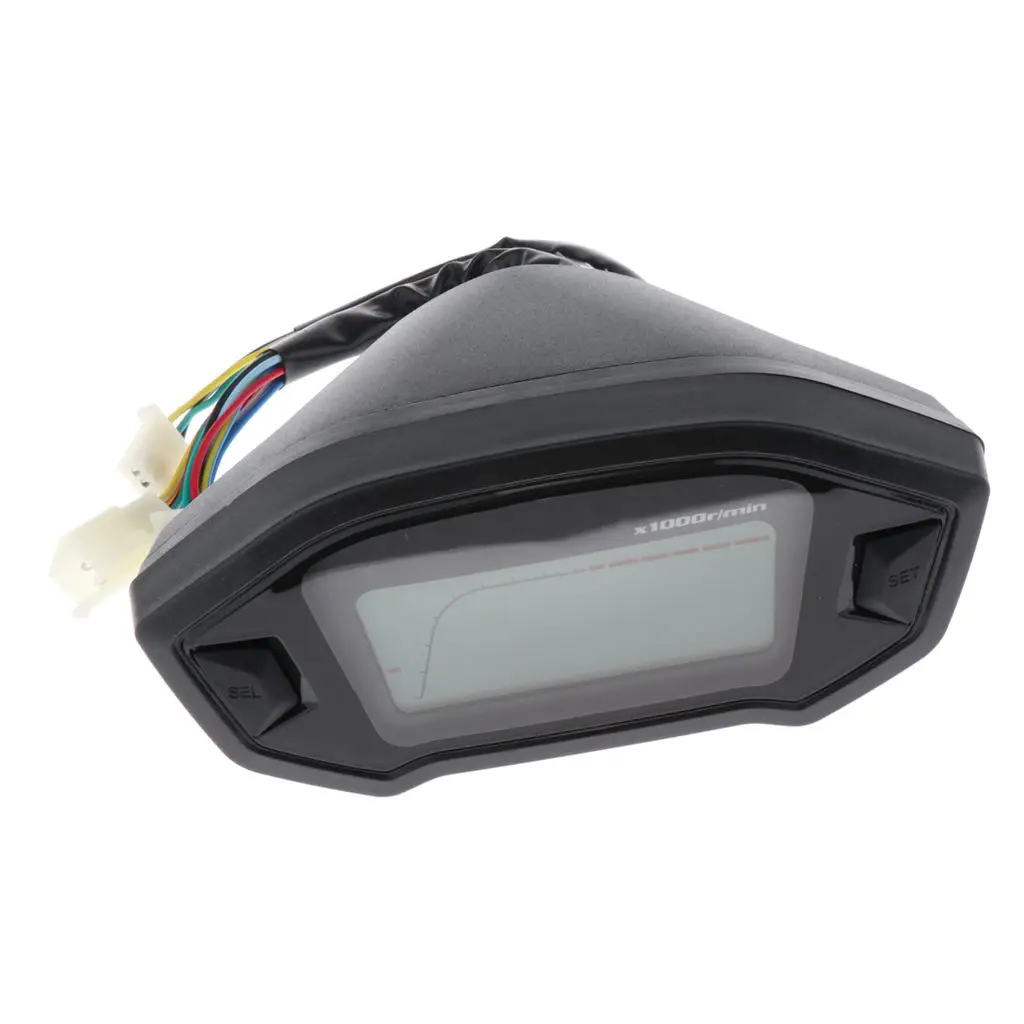 Universal Motorcycle LCD Digital Speedometer Odometer with Backlight, 0-199km/h, 0~13000r/min