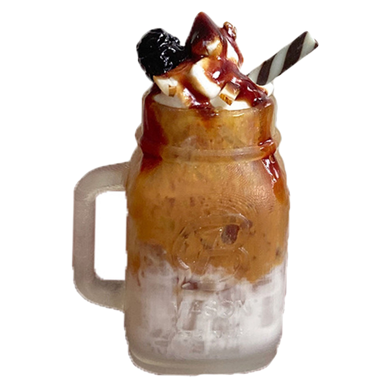 Dollhouse Mini Coffee Bottle Handcrafted Mini Caramel Macchiato Drink Decoration for Children Pretend Kitchen Play Cooking Game