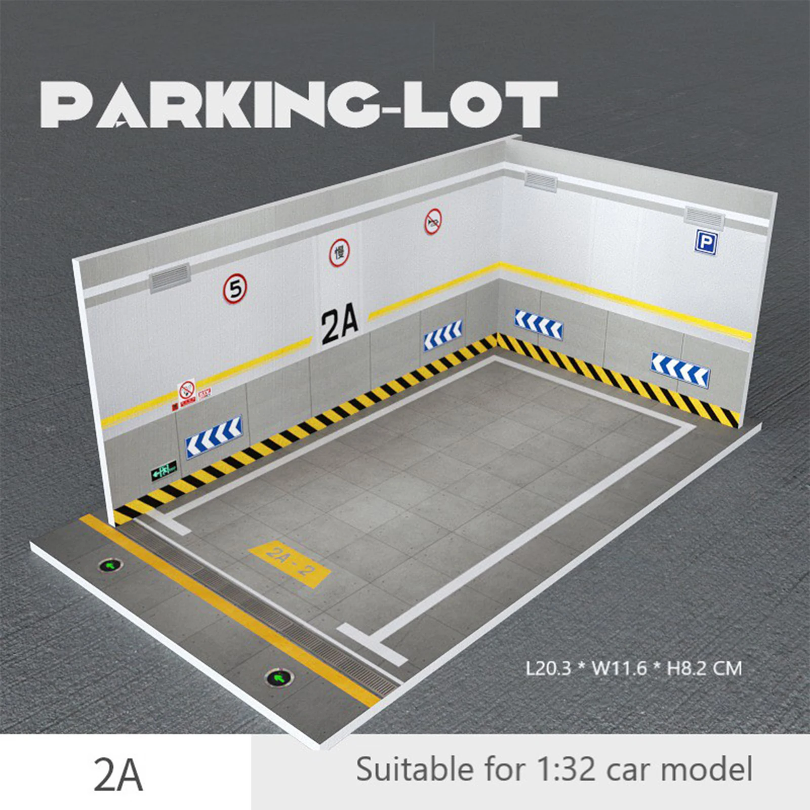DIY 1:32 Scale Parking Lot Space Scene Display Cabinet Simulation Underground Parking Lot Modified Garage Home Decor