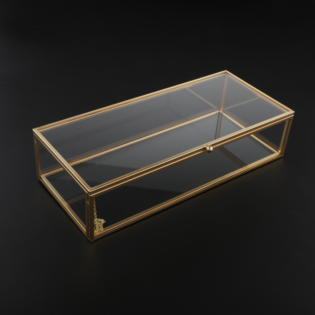 Vanity Transparent Jewelry Storage Box Showcase Holder Geometric Terrarium for