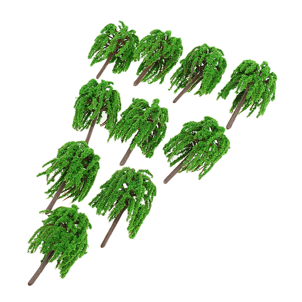 Pack of 10 Willow Trees Model Architecture Train Railway Landscape Diorama HO N.