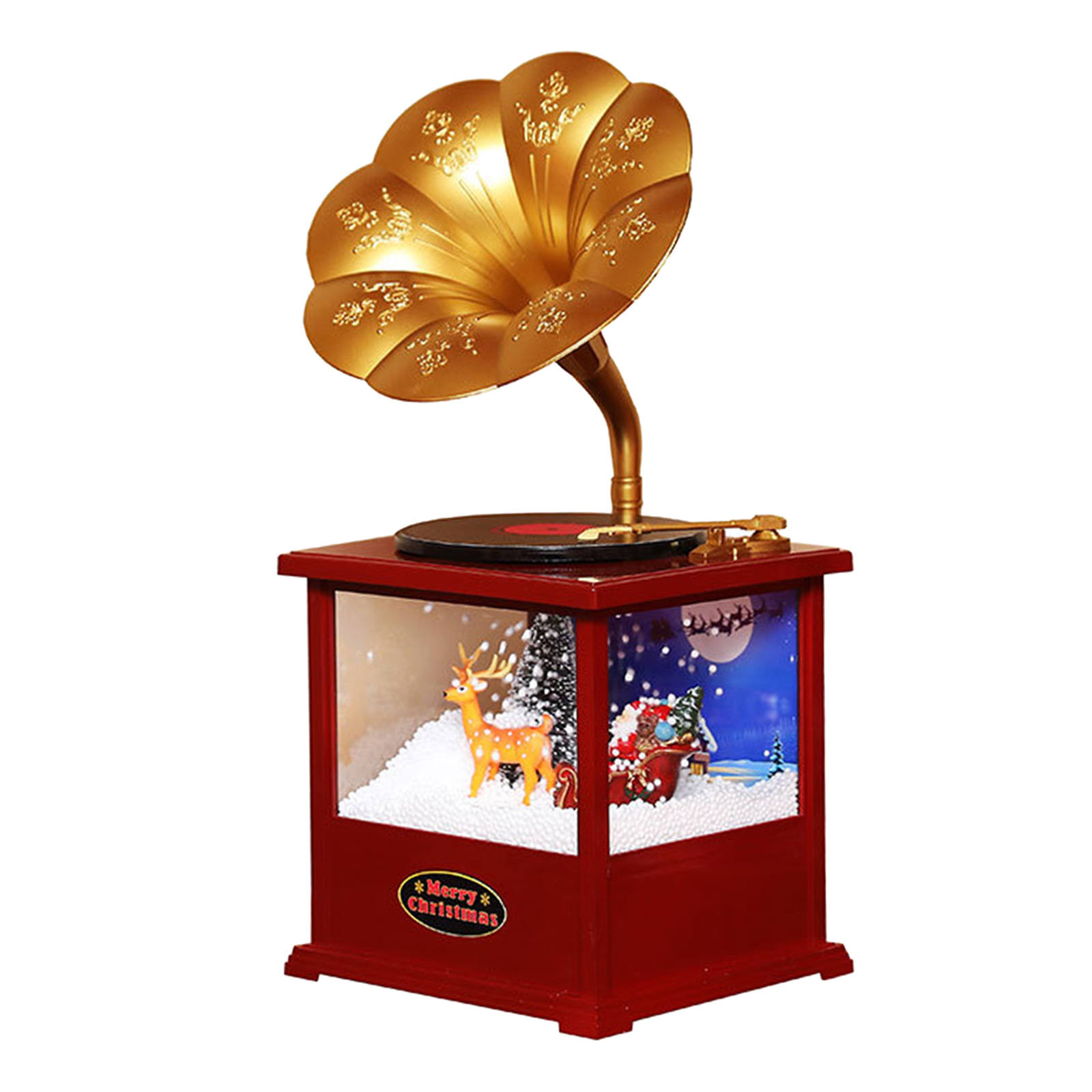 Miniature Phonograph Birthday Gifts Photography Props Crafts Music Box Stylish Look for Desktop Home Office Accessories