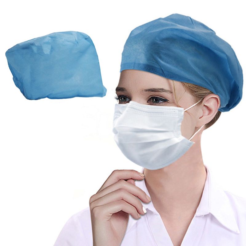Impermeável à Prova de Poeira Capa para Médico Pces Não-tecido Tampão Bouffant Descartável Elástico Cabelo Net Cabeça Enfermeira H9eb 10 6 High Quality Segurança e Proteção