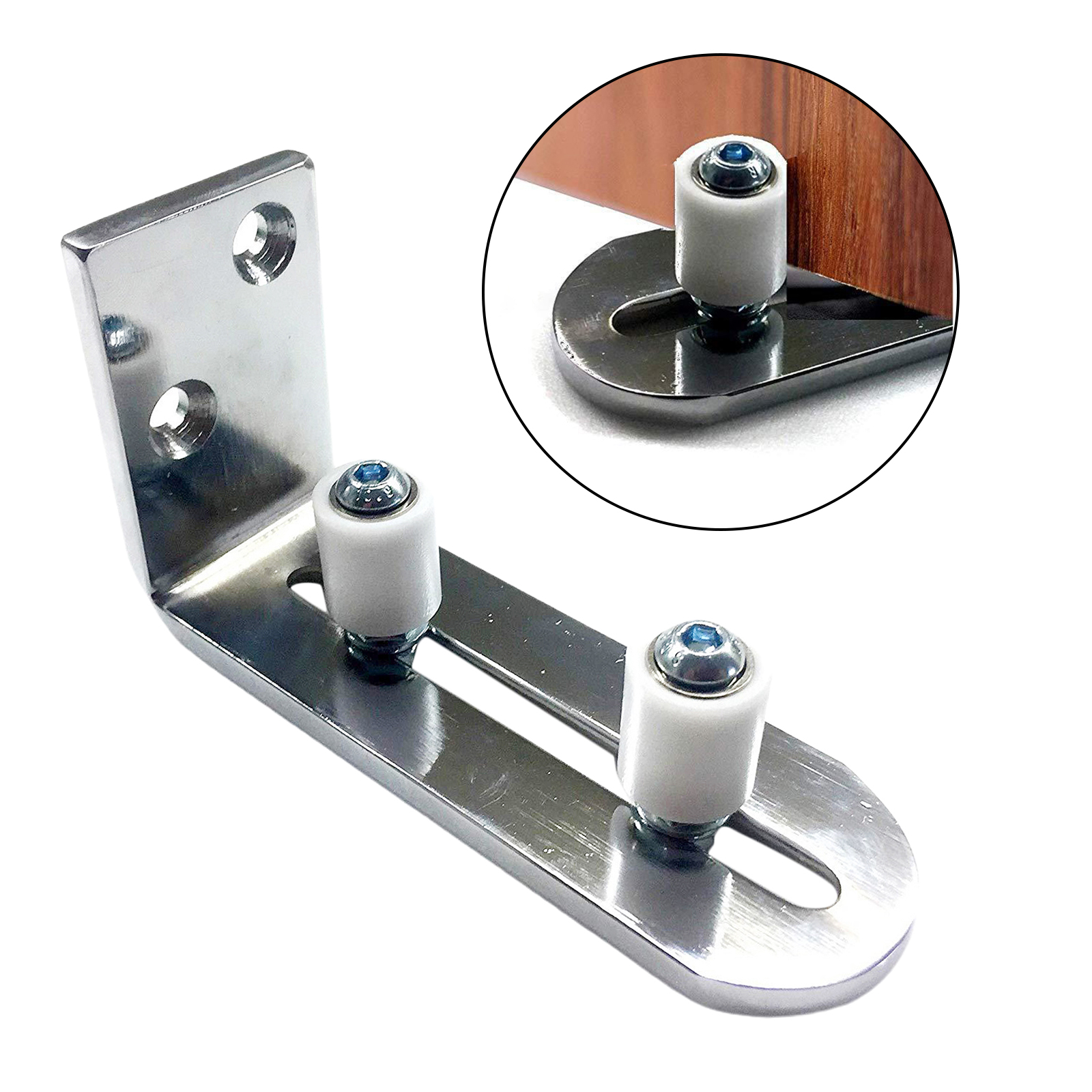 Barn Door Floor Guide,Wall Mounted Stay Roller Guides Adjustable Bottom Floor Guide for All Sliding Barn Door
