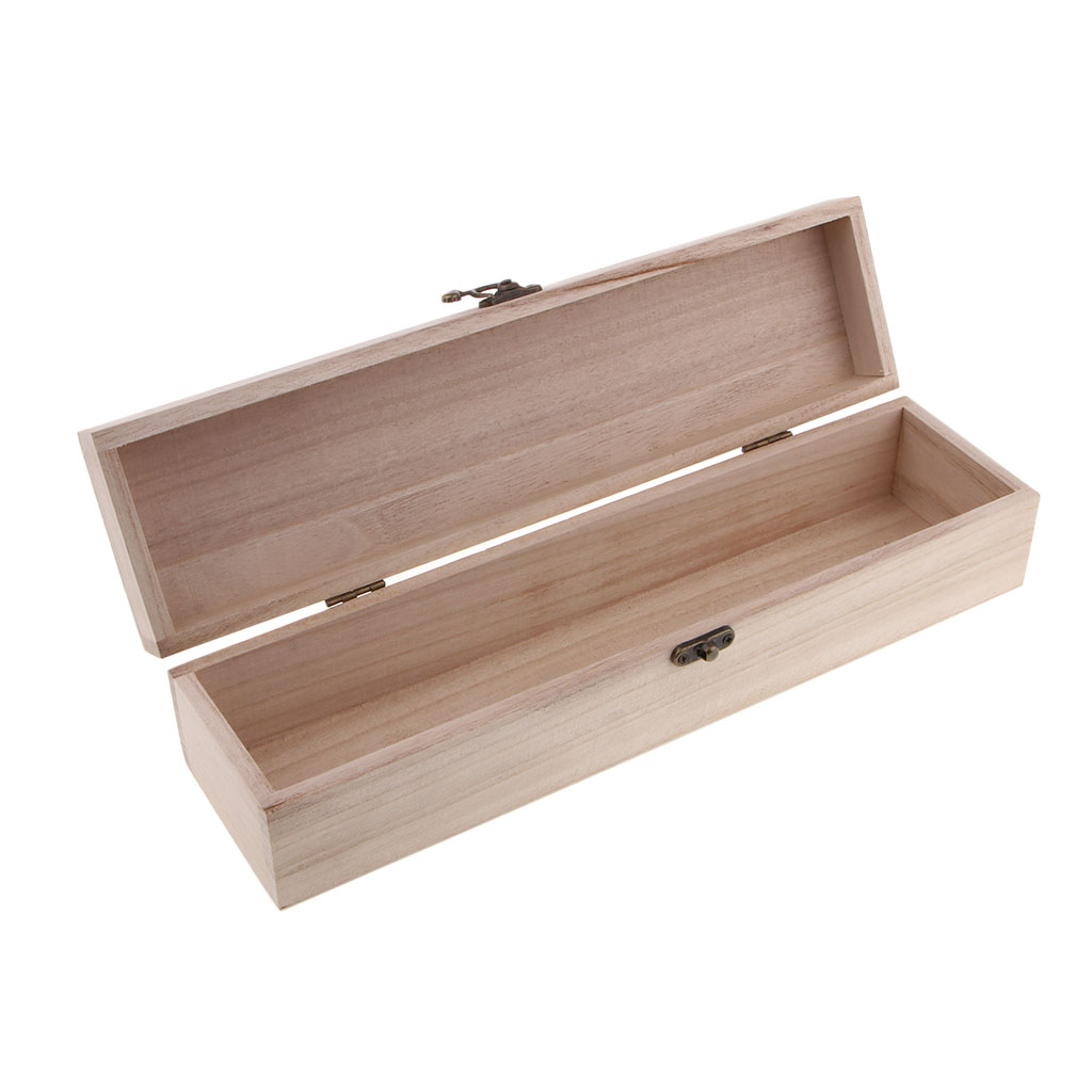 Handmade Long Wooden Box Natural Wood Box Storage-Rectangular Wood Boxes for