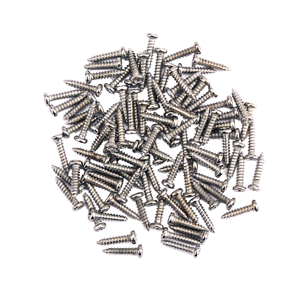 Tooyful 100 Pieces Iron Tuning Peg Tuner Mounting Screws for Guitar Bass Ukulele Mandolin Universal Parts 11 x 2.2mm