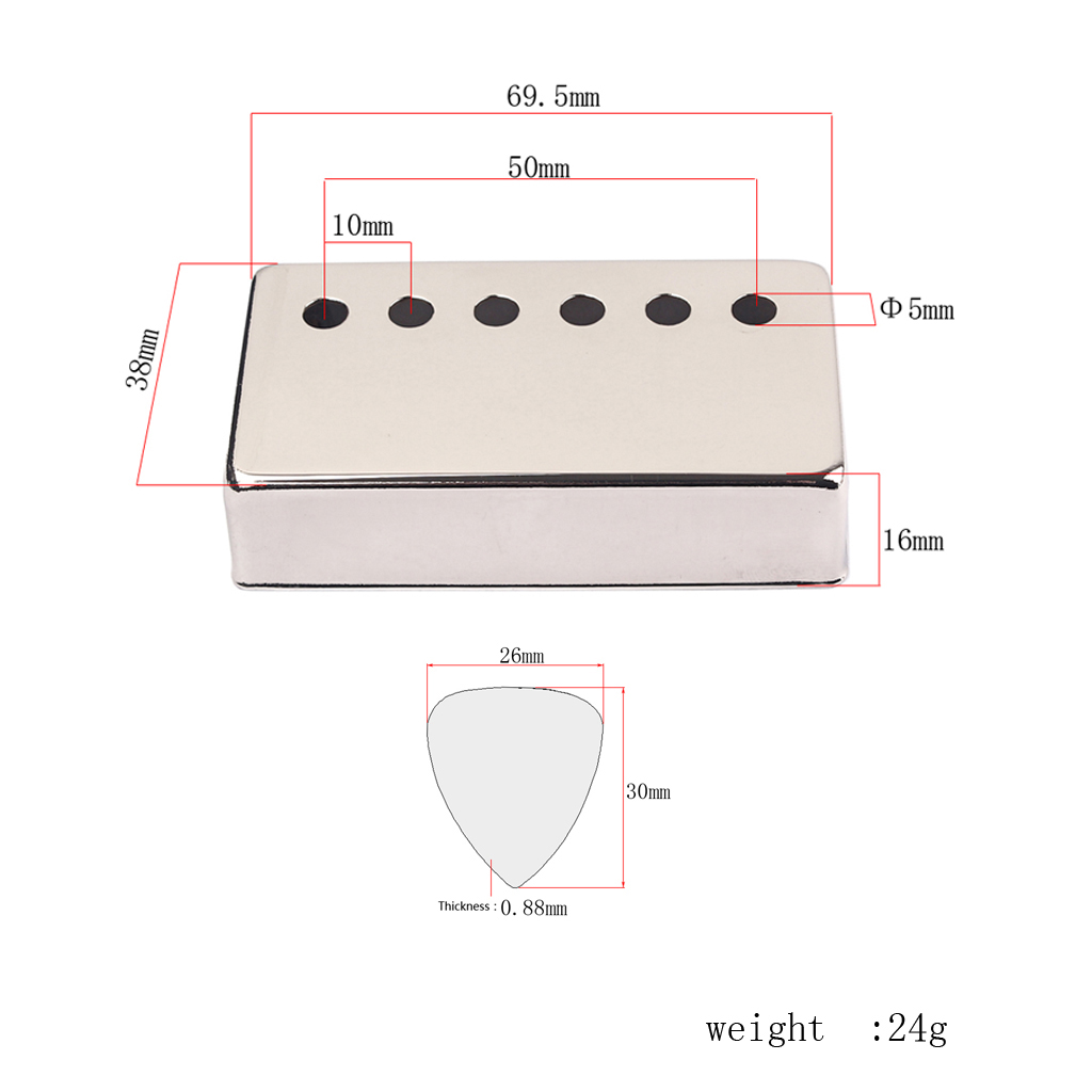 2pcs 50mm Humbucker Pickup Shell Covers for  Sg Eiphone Electric Guitar