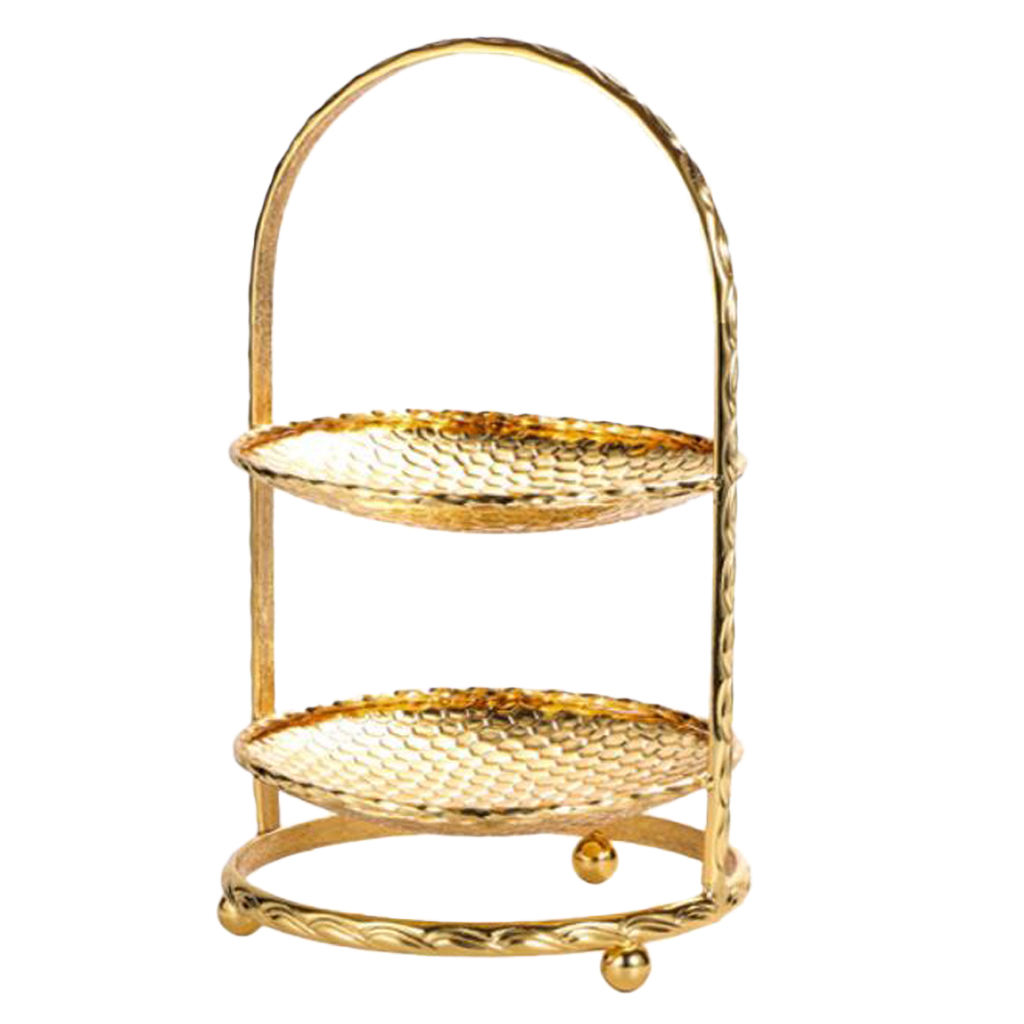 1/2/3 Tier Zinc Alloy Cake Stand Afternoon Tea Wedding Plate Party Tableware, Gold or Silver