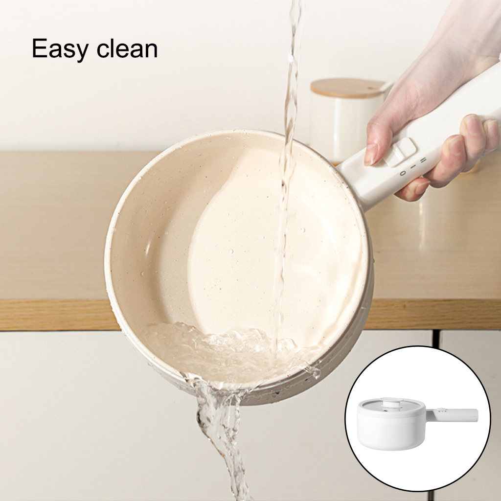 Electric Hot Pot,Non-Stick Pan  Noodles Cooker 1.5L Mini Pot for Steak