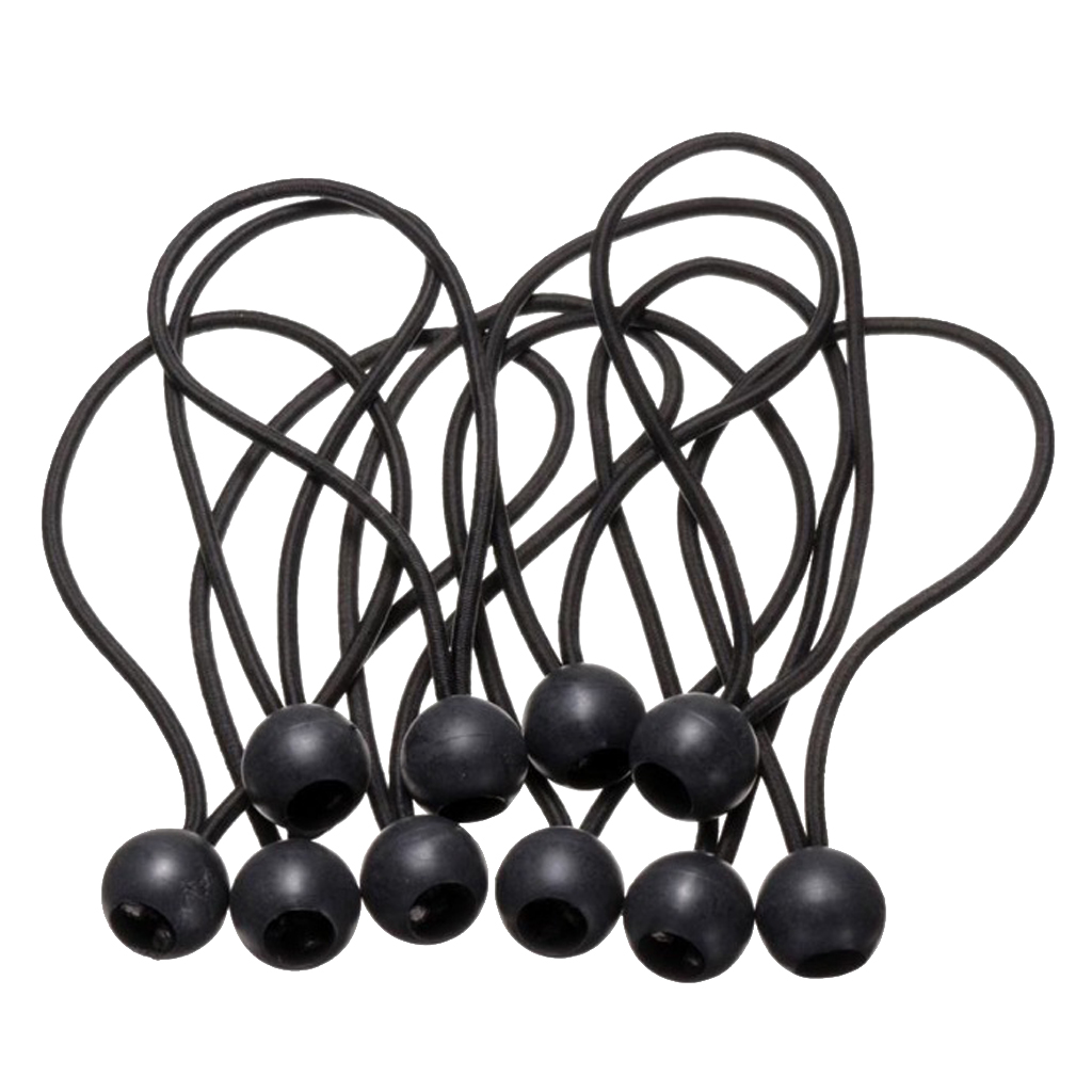 10x Ball Tent Fixing Cords Wire for Tarpaulin Trailer Tarp Camping Bungee Binding Rope for Camping Boating Bungee Jumping