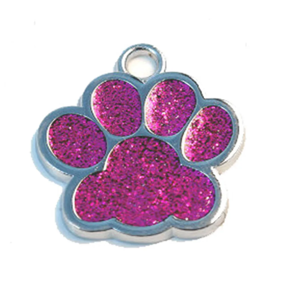 Fast Delivery Cute Mini Shine Paw Dog Cat Id Name Tags Pet Jewelry Necklace Pet Supplies Diameter 27mm Dog Accessories