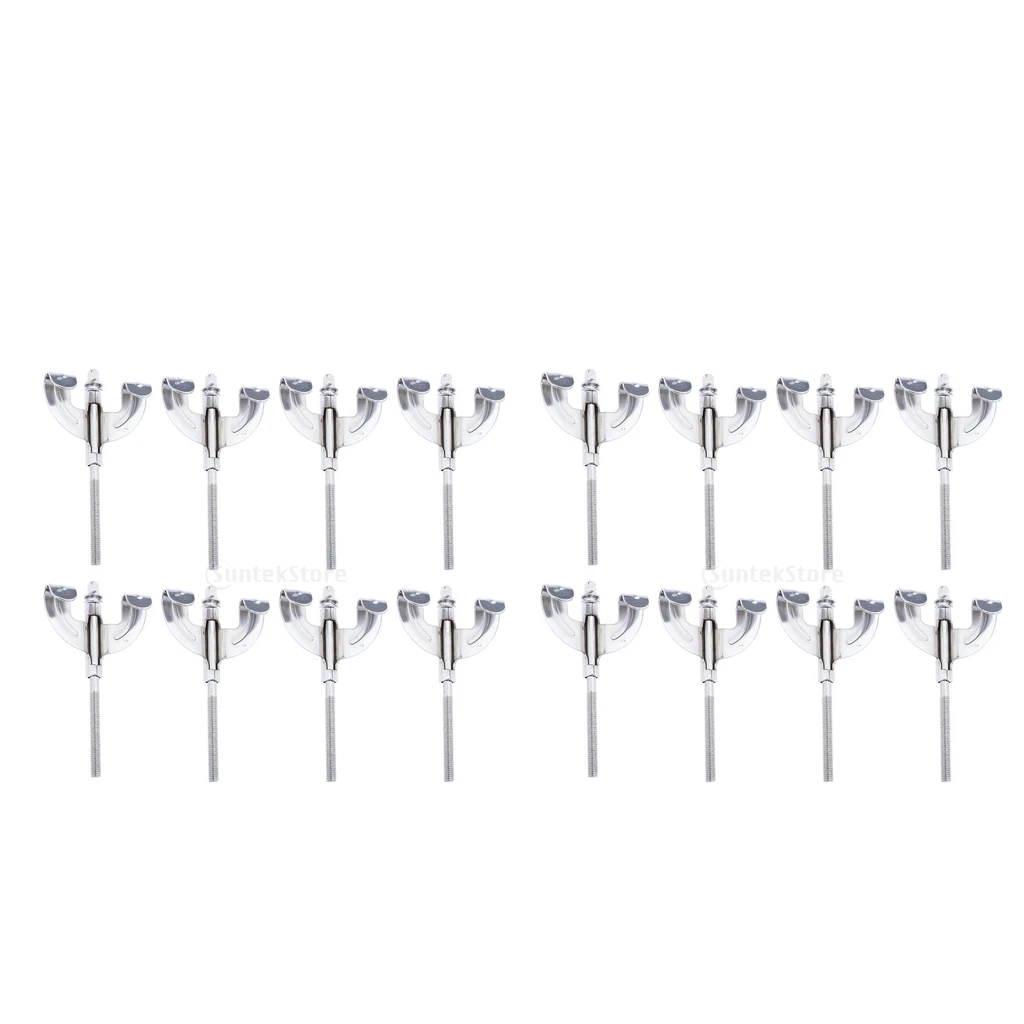 16pcs/Pack Diecast Bass Drum Claws And Tension Rods Assembly Mount Accessory