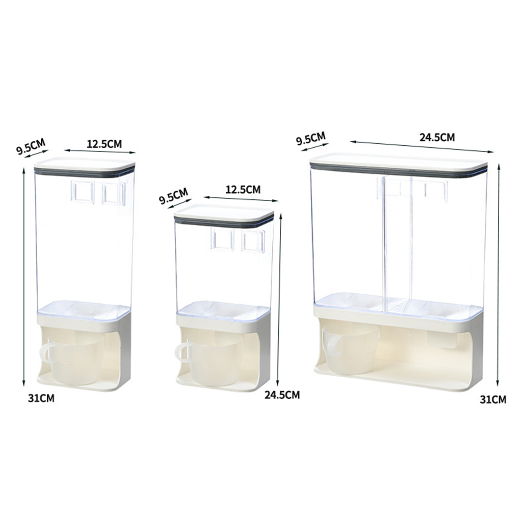 Countertop Rice Bucket Grain Dispenser Dry Food Storage Container