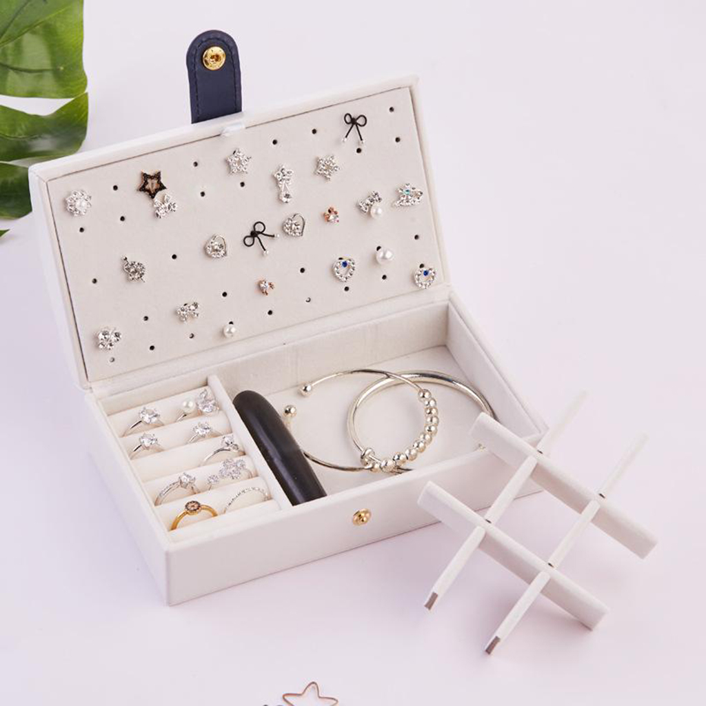 Ladies Jewelry Box Imitation Leather Jewelry Box with 2 Levels