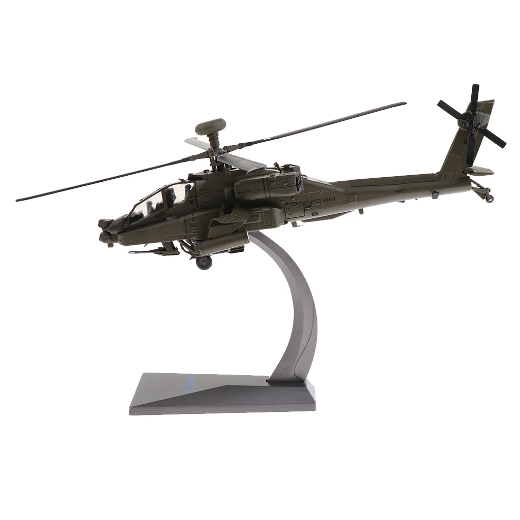 1/72 Alloy Diecast Aircraft Model - United States AH-64 Apache Helicopter Gunships Air Force Plane Model Toy Gifts