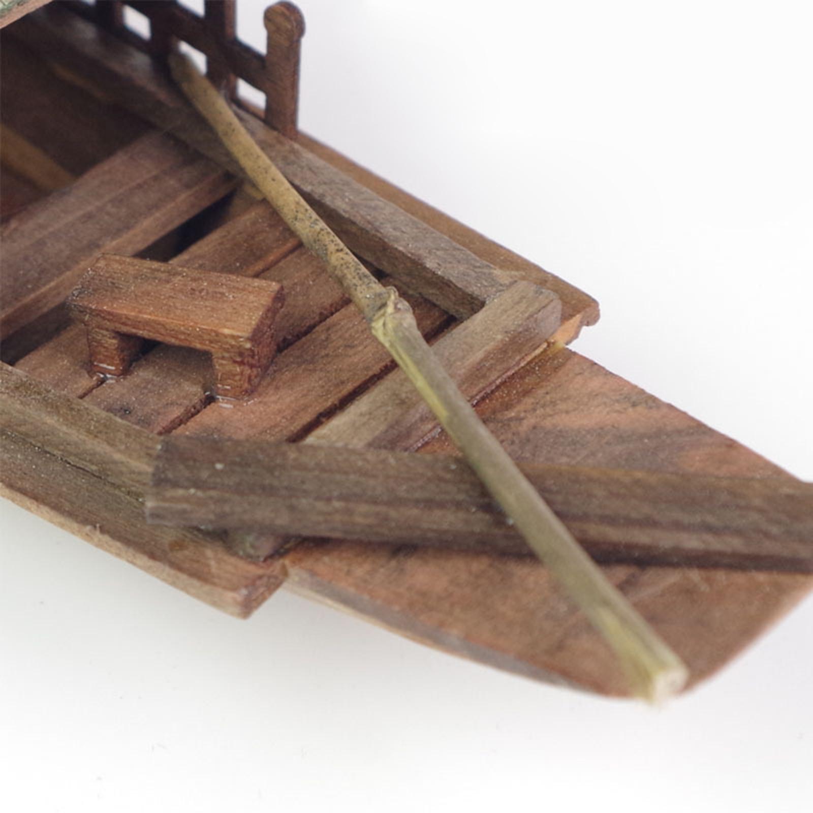 Antique Wooden Boat Canoe Beach Nautical Design for Home Desktop Decoration Photo Props