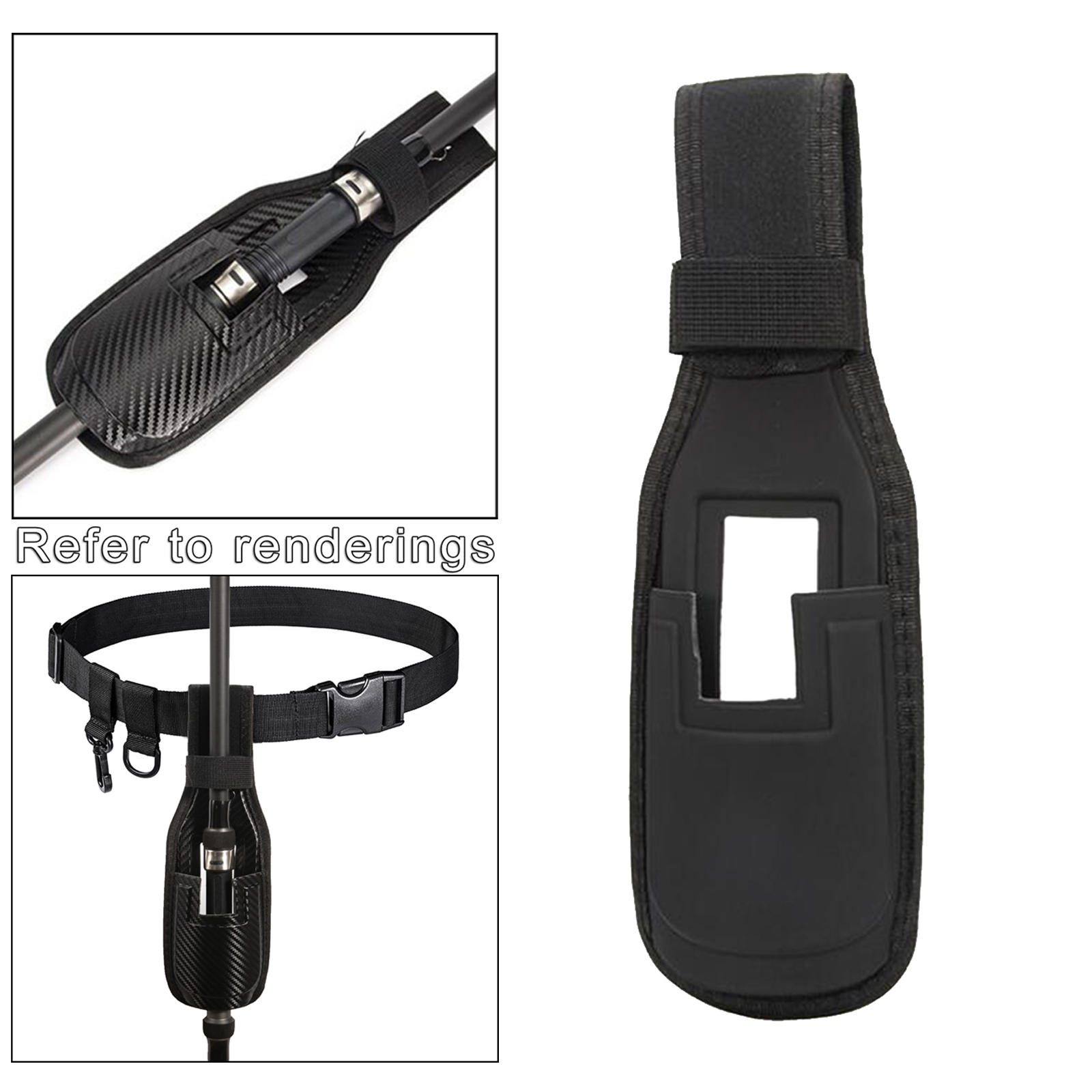 Portable Waist Belt Fishing Rod Holder Organizer Support Stand Carrier Waist Bag Lightweight Outdoor