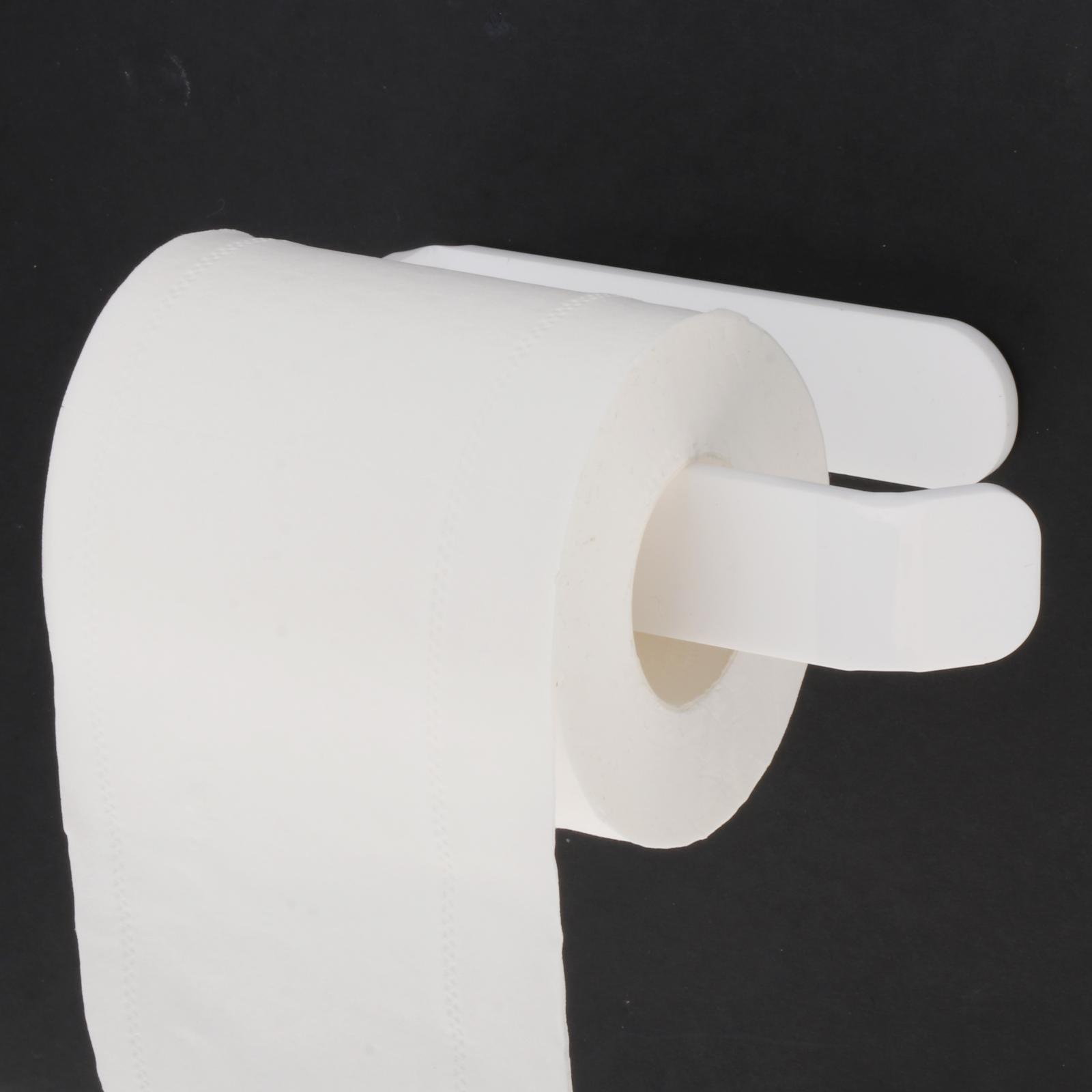 White Acrylic Toilet Paper Holder Wall Mounted Kitchen Bathroom Waterproof Towel Rack Accessories Shelf