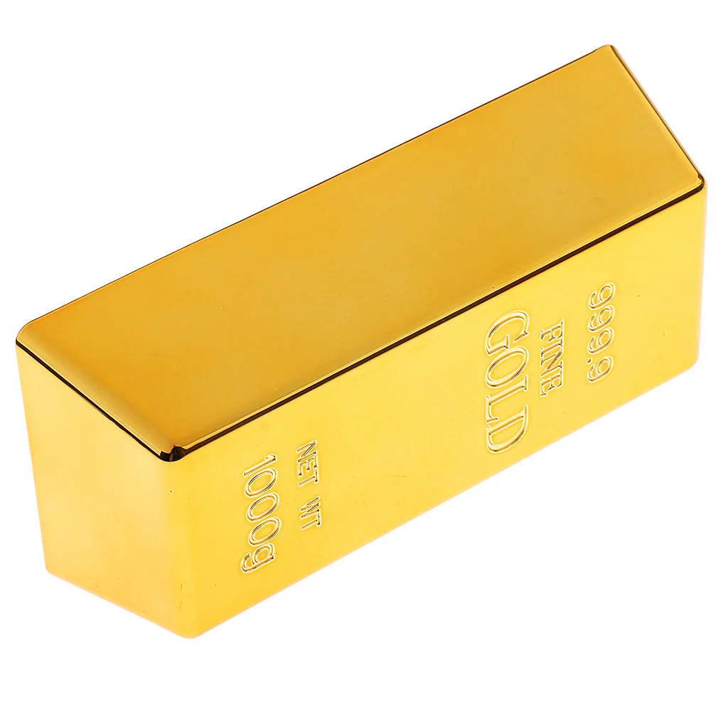 1kg Creative Fake Gold Bar Bullion Door Stop Heavy Brick Paperweight