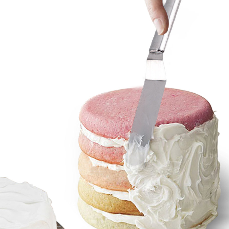 Manteiga de Aço Inoxidável Bolo Creme Lâmina Espátula Curva Reta Gelo Geada Espalhador Fondant Pastelaria Ferramenta Mc889 7 Cheap Ferram. atividade ar livre