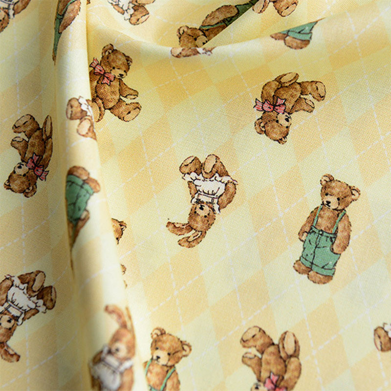 50*140cm 100% Cartoon Baumwolle Hund Kaninchen Bär Muster Gedruckt Stoff für kinder Kleidung DIY Handgemachte Baumwolle hosen – Detail 6