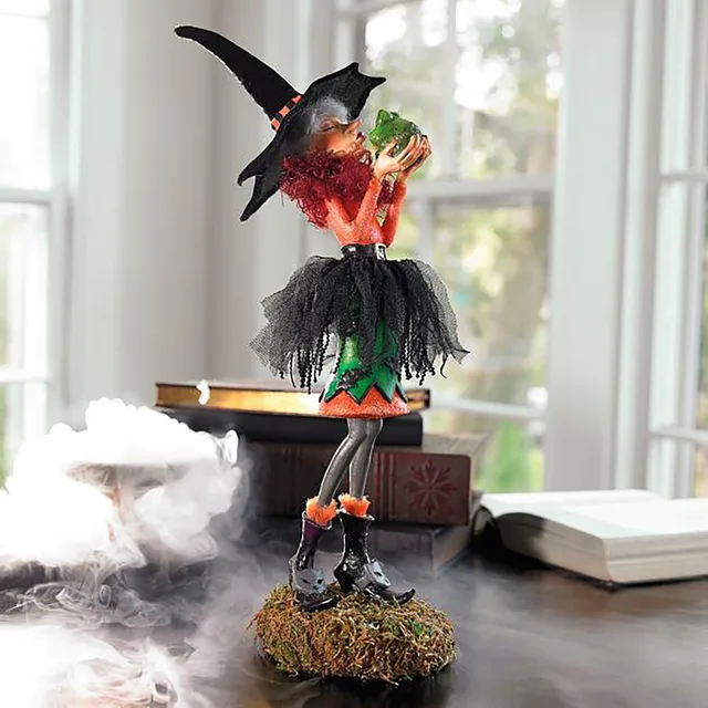 Jouet de poupée de sorcière, figurine de sorcière en résine d'halloween  décoration de la maison éléments de sorcière ornement d'épouvantail pour le