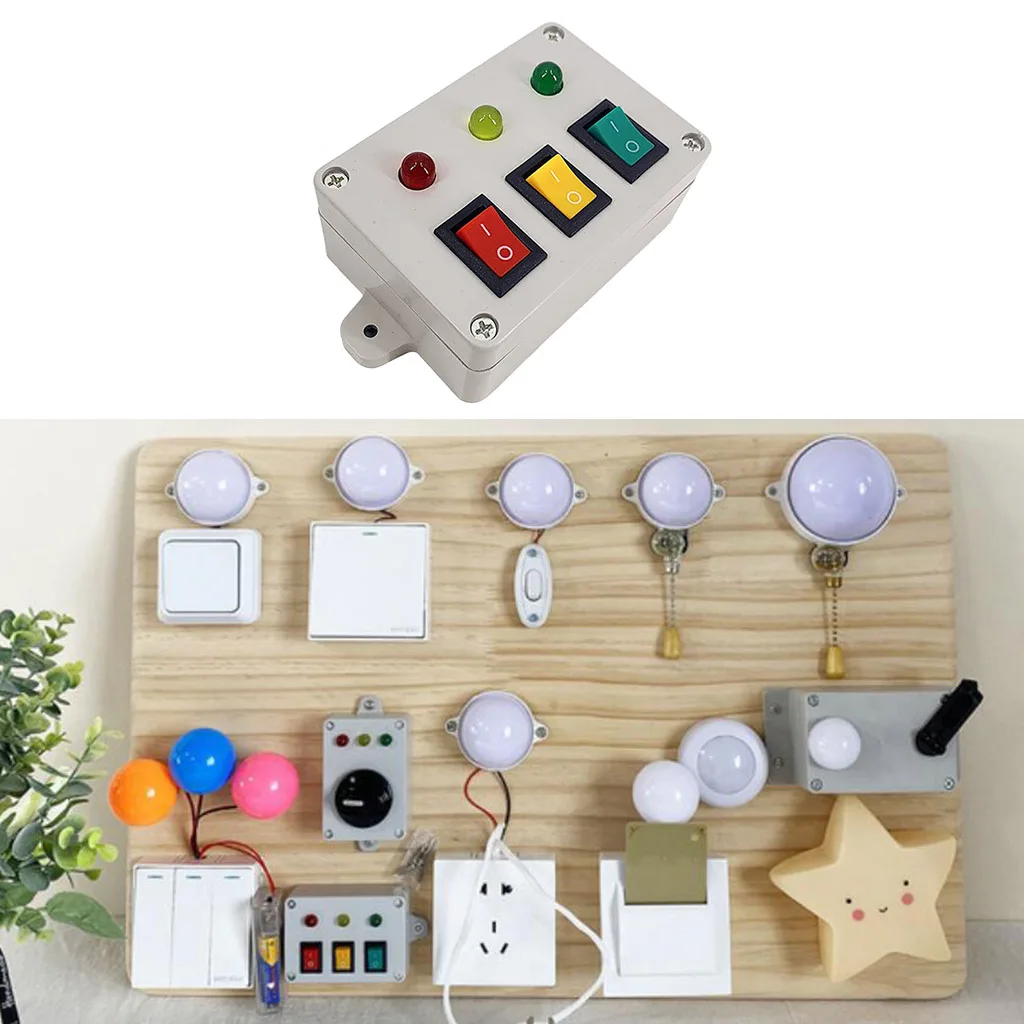 Simualtion Busy Board Red Yellow Green Light Road Sign Traffic Light With Switch Learning Teaching Early Education Child Toys