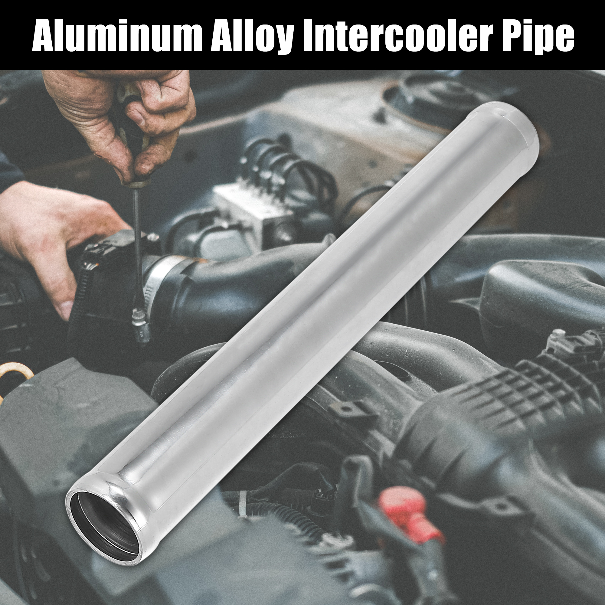 Uxcell Aluminium Legierung Rohr OD 38/45/51/63/76/89/102mm Kühler rohr Lufteinlass Rohr 0 45 Grad 300mm Länge für Auto – Detail 1