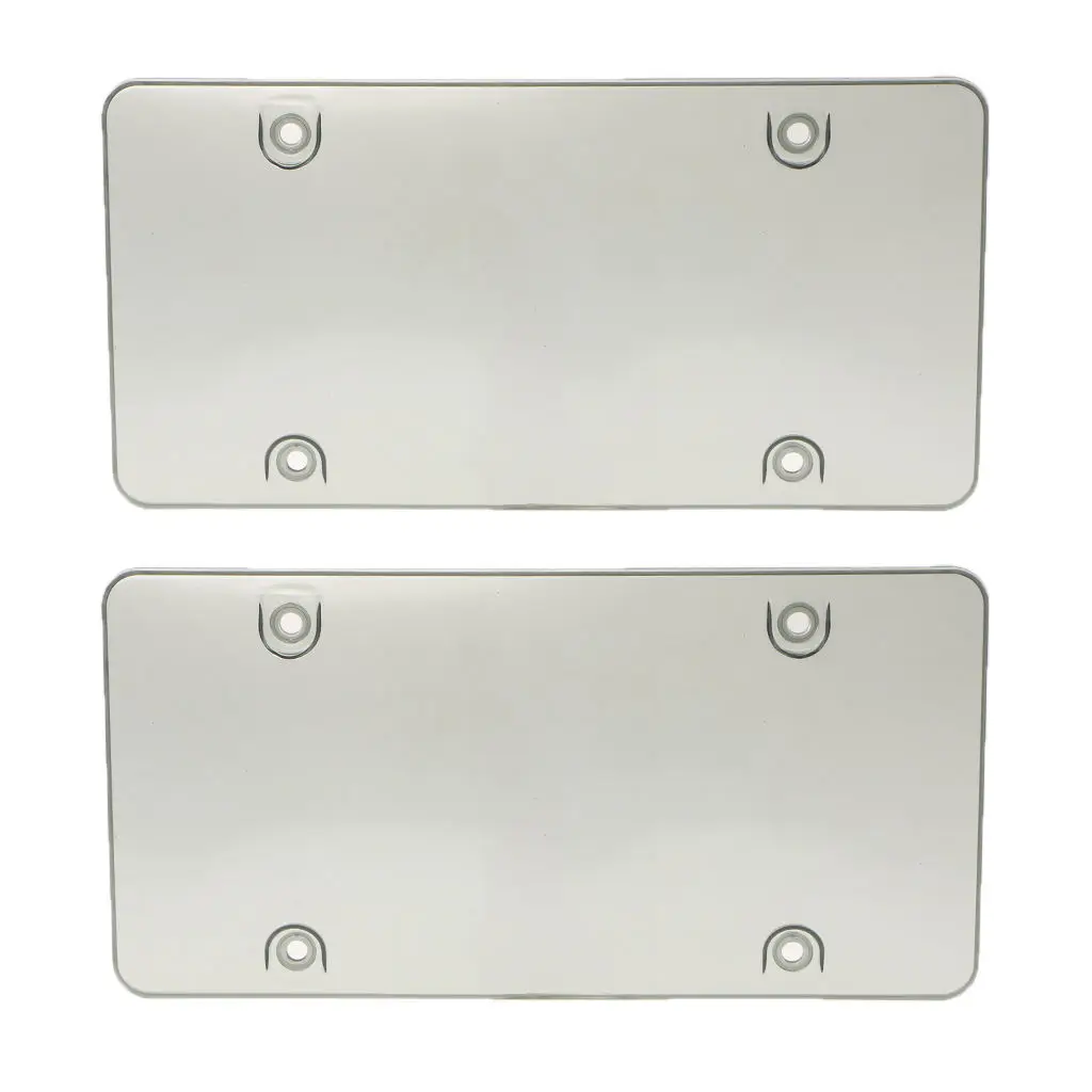 2X US License Plate Frame Grey Plastic for Cars Trucks 4 Holes Gray