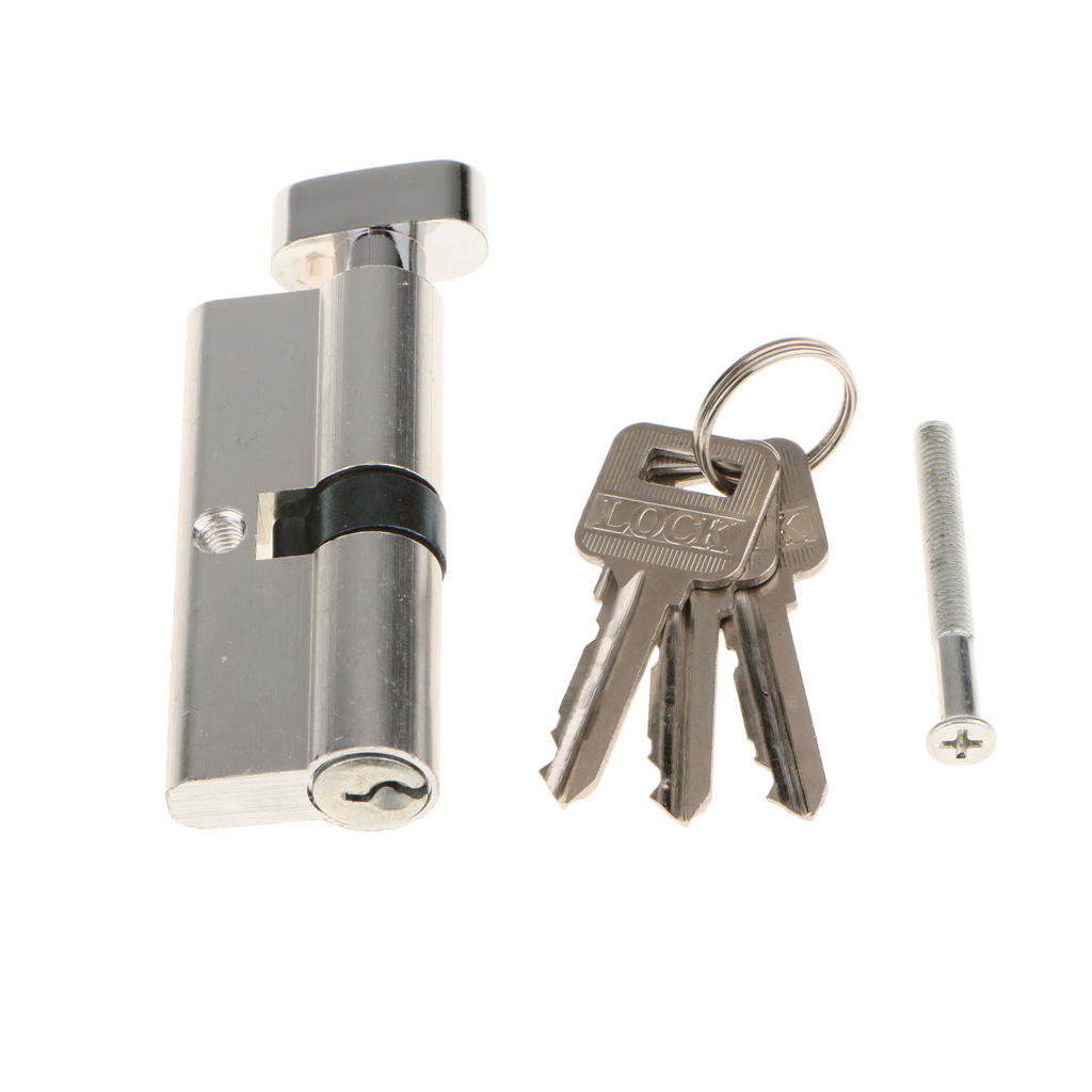 Office Home Security 3.26inch Long Silver  Anti-theft Door Entry Cylinder Lock Core with 3 Keys