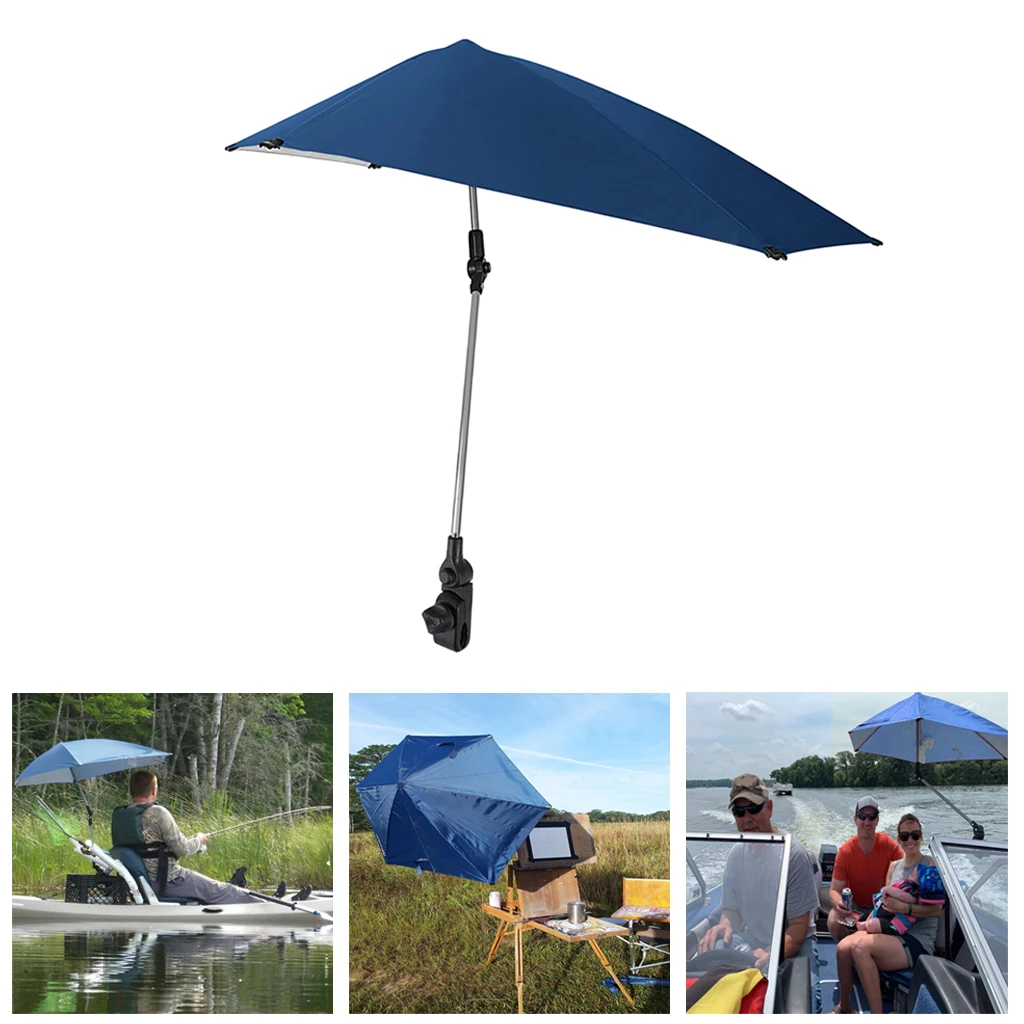Foldable UPF 50+ Adjustable Clamp-on Beach Umbrella Protection] for Chair