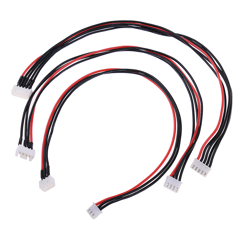 30cm Jst Xh 2S / 3S / 4S Lipo Battery Extension Cable Wires Male / Female for RC Car Boat Airplane, Pack of 3