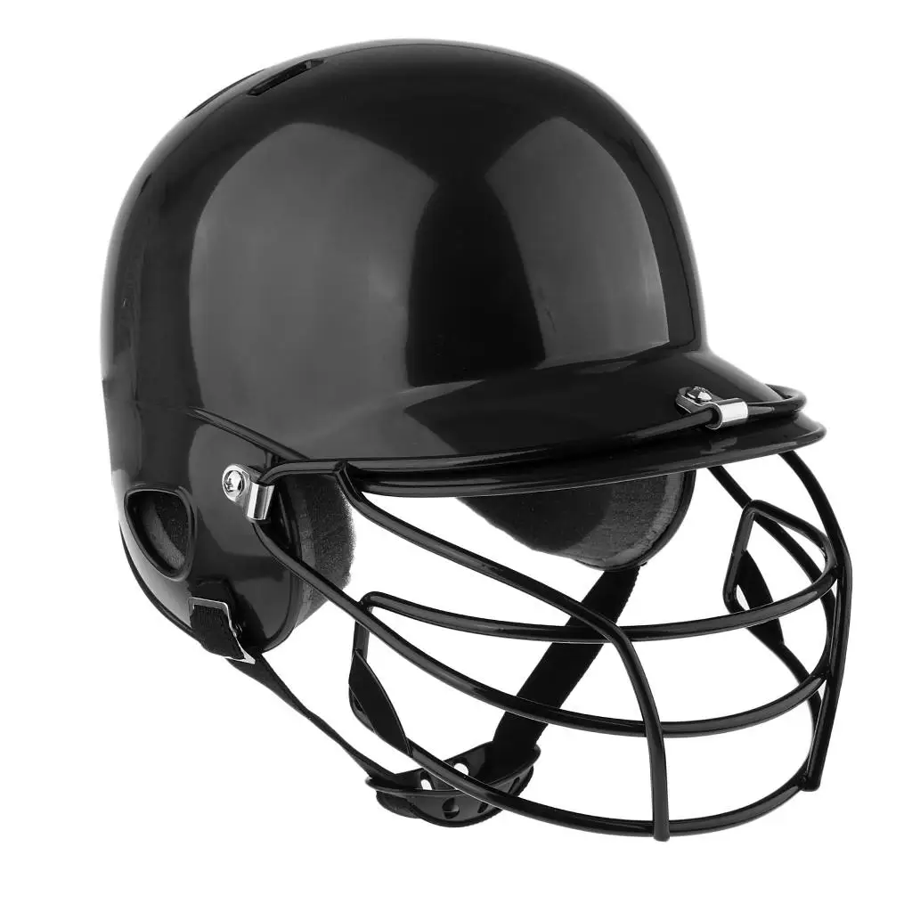 Baseball Batting Helmet Softball Compact Mask Dual Density Impact Head Face Guard with Ear Protector