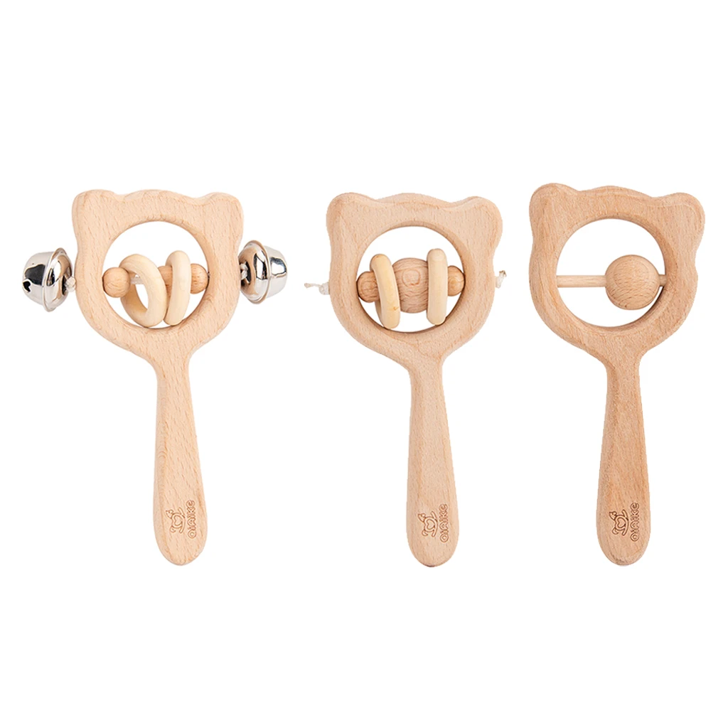 Wooden Rattle Teethers for Infants | Sensory Toy | 100% Safe, Natural & Eco-Friendly | 6 Months+