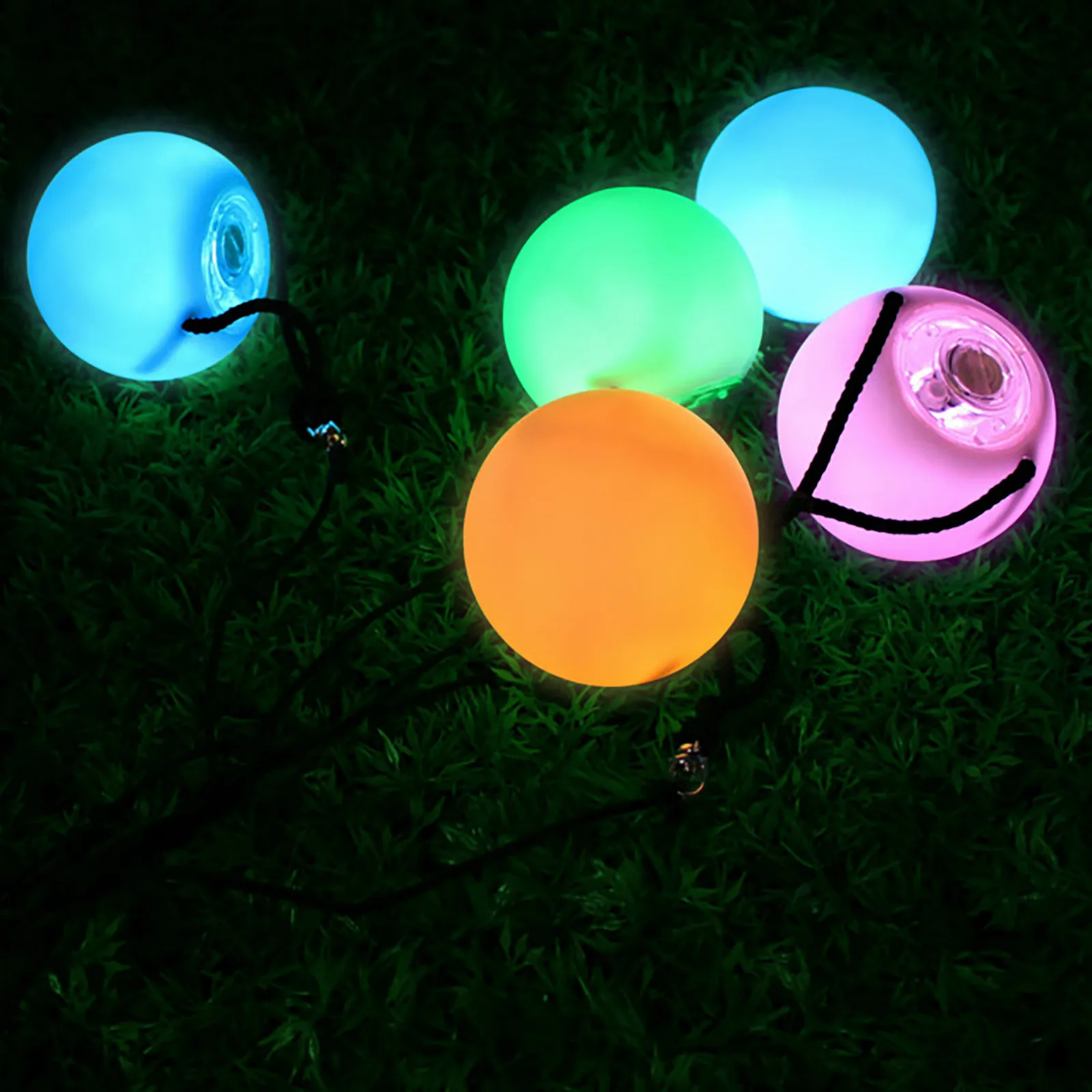 Wristband Toys for Indoor and Outdoor Play 1 Piece Wrist Balls Light Props Upgraded Soft Spinning Glow Ball LED Multi-Coloured Glow Thrown Balls LED Luminous Hand Throwing Ball 