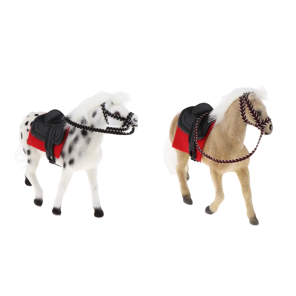 Realistic Tiny Horse 1/12 Dollhouse Miniature Animal Figurine, Home Desktop Office Car Ornament - Brown, 13 x 4 x 12cm