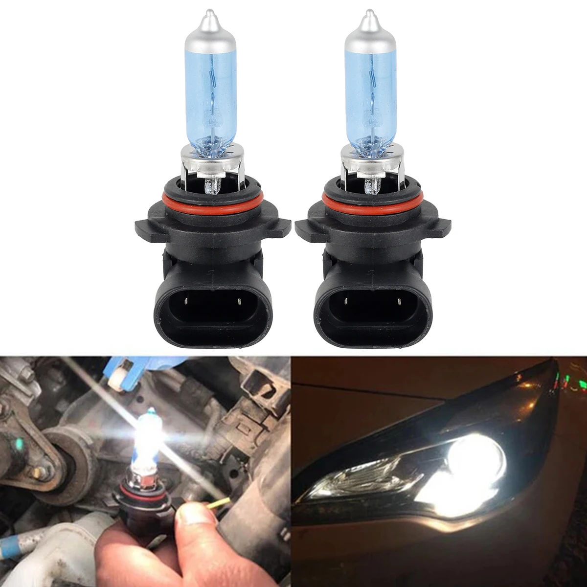 2PCS LED Xenon Headlight Bulbs 12V 100W 900lm 6000K Super Bright HIR2 Light Bulbs for 9012 Car Lamps High/Low Beam Fog Lamp